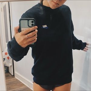 Navy Blue Nike Crew Neck with White and Blue Logo